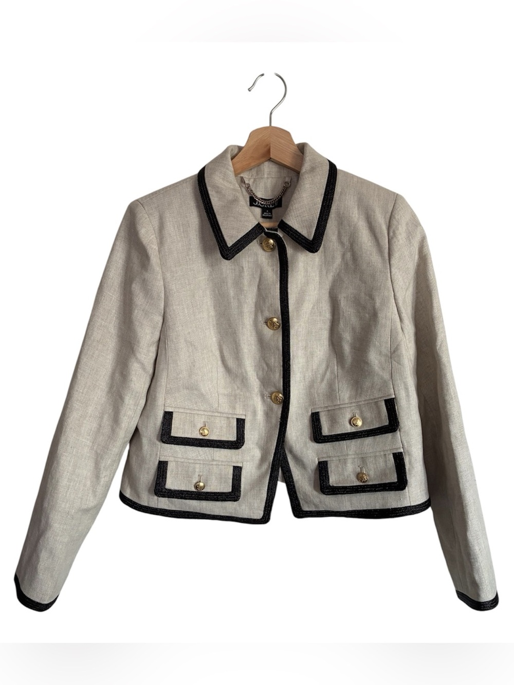 J Crew Lucie Lady Linen Blend Blazer Jacket 6 Academia Preppy
